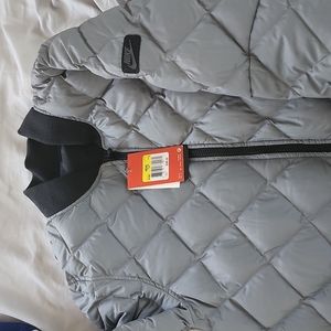 Size Small Nike Grey and Black Reversible Bomber Jacket MSRP $250